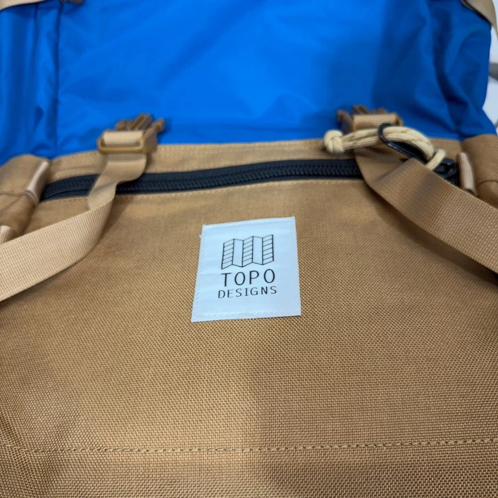 Topo Designs Rover Pack Classic OS Blue Tan Outdoor Laptop Backpack